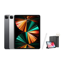 【Apple】S級福利品 iPad Pro 第5代 12.9吋/WiFi/256G(Apple Pencil ll+三折筆槽皮套+鋼化保貼組)