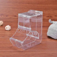 Samll Animal Hamster Automatic Food Feeder Transparent Overturn Prevent Feeder