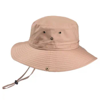 Unisex Outdoor Fishing Hat Drawstring Summer Sunshade Sun Wide Cap Military Sun Hat, UV Sun Protection for Outdoors Activities