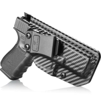 IWB Carbon Fiber Holsters Fit Glock19 19x 23 32 45(Gen 5 4 3 ) /G17/G26 /G43 Tactial Pistol Cases with Belt Clip Right hand
