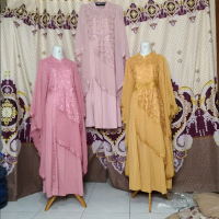 1 pcs gamis bruklat premium,brlapiskan bahan kaos korea tebal