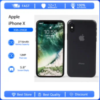 Apple iPhone X 4G Face ID Mobile Phone Original Used Unlocked 5.8" 64/256GB ROM Hexa-core IOS 12MP Camera Smartphones