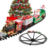 Electric Train Set for Children's Toy Car with Sound and Light Xmas tree Home Decor Railway Track Car Christmas Birthday Gift