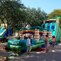 Our Tropical Slip &amp; Slide water inflatable rental offers refreshing, fun, and unique entertainment for those