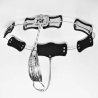 T-type Chastity lock, Adjustable Size Stainless Steel Female Chastity Belt, Chastity Device, Adult Game, Sex Toy,