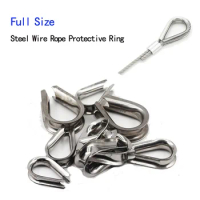 Full Size 304 Stainless Steel Wire Rope Protective Sleeve Cable Thimbles Clamps Hasps Rigging Fasteners Chicken Heart Ring