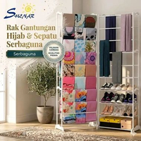 AA - RAK JILBAB /RAK JUALAN/RAK kertas kado /RAK sepatu 10 tingkat SERBAGUNA amazing rak putih