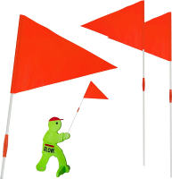 2 Pack Safety Flags with Pole Replacement for Step2 Step Kid Alert Slow Down Signs for Neighborhoods