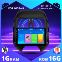 Android13 Headunit Car Player For Nissan Almera Sunny Versa 2011-2014 Stereo Carplay IPS BT SWC WiFi 4G FM Radio GPS Navigation
