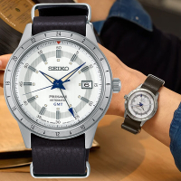 SEIKO精工 PRESAGE 製錶110週年 Style 60 s GMT 機械腕錶 母親節 禮物 (4R34-00E0J/SSK015J1) SK044