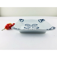 DCA46唐草四方盤 美耐皿 不易破  仿陶瓷設計 壽司盤 平盤 燒物盤 四方碟 水果盤 菜盤 料理盤 （伊凡卡百貨）
