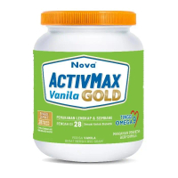 NOVA Activmax Gold Vanila 850gm Minuman Nutrisi Lengkap Rendah GI 28 dengan Vitamin B & Omega 9 untu