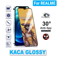 Anti Spy Glossy - FOR REALME Tempered Glass - Anti Gores kaca REALME ALL TYPE