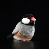 13CM High Realistic Java Sparrow Plush Toy Soft Grey Sparrows Birds Stuffed Animals Doll Christmas Gifts