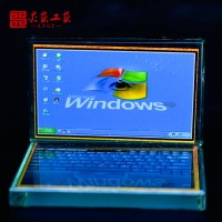 隨葬品水晶筆記本電腦系列天堂玻璃殯葬隨葬下葬品擺件喪事墓穴