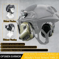 EARMOR M31H protectionTactical Headset Hearing Protection Suitable for Exfil Helmet Rails Military Noise Canceling Headphone
