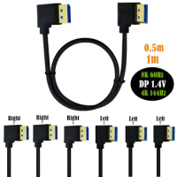 Right Angle Displayport 1.4 Cable 90°Angled Displayport Cable, 1.4V up to 8K/60Hz, 4K/144Hz Supported,0.5M/1M;