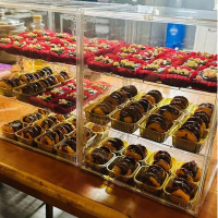 Magnetic Dustproof ABS Display Case Store Dessert Cake Food Pastry Bread ShowRack Clear Case