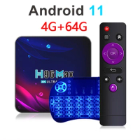 TV Box Android 11 4G 32GB 64GB 4K Android TV Box Smart TV Box 2.4G 5.8G WIFI Google Voice Set Top Box 2022 H96 max V11