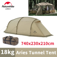 Naturehike Tunnel Tent ARIES Outdoor Large Windproof UPF50+ With Snow Skirt 4-6 Persons Travel Camping Family 4 Seasons Tent