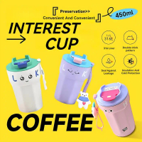 Bz-170 Tumbler Botol Mug Kopi Teh Stainless Steel Lucu 450Ml Souvenir Vacuum Cangkir Termos Pasti Or