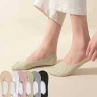 Mesh Women Socks Soft Ultra-Thin Breathable Boat Socks High-Heeled Shoes Anti-slip Silicone Ankle Sock Summer
