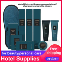 Free Shipping Hotel Supplies Wholesale Toothbrush Toothpaste Dental Kit Vanity Slipper Shmpoo Shower