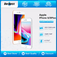 Original Used Apple iPhone 8 / 8 Plus 4G LTE Mobile Phone Unlocked 4.7"/5.5" 64GB/256GB ROM 12MP HexaCore Fingerprint CellPhone