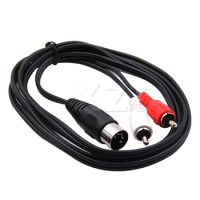 0.5M 1.5M 5-Pin DIN Male MIDI Cable to 2 Dual RCA Male Plug Audio Cable For Naim Quad Stereo System