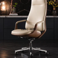 Italian Luxury Boss Office Chair Genuine Leather Executive Chair Reclining Chair Comfortable Study Computer
