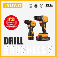 LYUWO 12/21V Cordless Drill Rechargeable Electric Screwdriver Lithium Battery Household Multi-function 2 Speed Power Tools