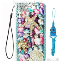For Xiaomi Mi 10 10 PRO NOTE 10 NOTE 10 PRO Rhinestone Case Wallet PU Leather Flip Protective Cover with 2 straps