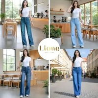 Celana Baggy Jeans Wanita Celana Skena Gombrong Whisker Size Jumbo 27 Letro Blue