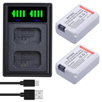 Bamtax NP-FW50 NPFW50 battery+LED Dual Charger for Sony ZV-E10 NEX 5T 5R 5TL 5N 5C 5CK A7R A7 F3 3N 3CA55 a7R II A5000 A6400