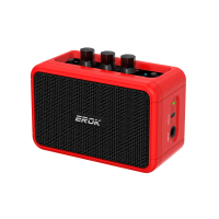 Loa/amp đàn mini EROK 5W cho đàn guitar điện với kênh sạch và méo (overdrive), hỗ trợ Bluetooth