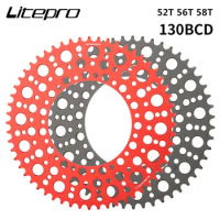 Bicycle Crank 130BCD Round Shape Narrow Wide 52T/56T/58T BMX Chainring Bicycle Chainwheel Bike Circle Crankset Single Plate