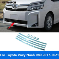 Car Accessories For Toyota Voxy Noah R80 2017-2019 2020 2021 Exterior Chrome Front Bumper Grille Racing Grill Strip Molding Trim