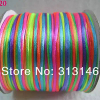 Wholesale 80M/Roll 1.5MM RAINBOW Braided Macrame Nylon Chinese Knot Cord Beading Satin Shamballa String Thread Rope