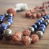 108 Mala Beads necklace hand knotted necklace tassel necklaces Rudraksha Mala Buddhist Jewelry Prayer necklaces yoga beads