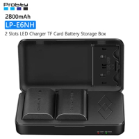 LP-E6NH Rechargeable Battery with Charger Case For Canon EOS R7, EOS R5, EOS R6 R6 II, EOS R, 5D II III IV, 6D, 6D II, 7D, 7D II