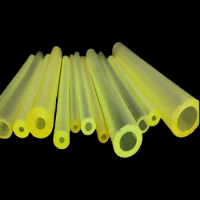 1pcs 100mm OD 80mm ID 500mm length PU plastic bar Yellow polyurethane hollow rod Construction machinery elastic rubber stick