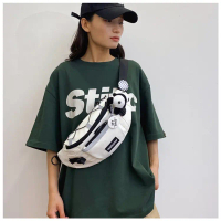 Trendy casual waist bag, crossbody bag, unisex with accessories, large capacity, versatile chest bag