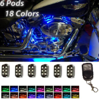 New 36LED Motorcycle Pod Light Ground Effect Kit Remote Control For Harley