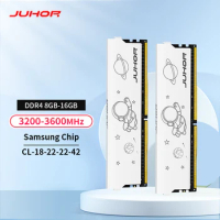 JUHOR DDR4 8GB 16GB 3200MHz 3600MHz 16GBX2 8GBX2 Samsung Chip Dual Channel Stunning Desktop Ram