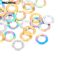 RISK 10pcs M5 M6 Titanium Ti Bolt Spacer Universal Cycling Bicycle Stem Brake Screw Washers Gasket For Bike Bolts 5mm/6mm