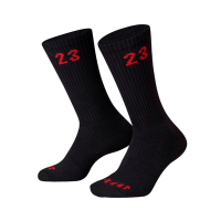 Nike 襪子 Jordan Essentials 中筒襪 長襪 男女款 黑 紅 快乾 排汗 運動 23 喬丹 DA5718-011