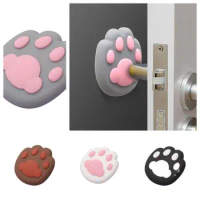 2Pc Wall Protector Door Crash Pad Cartoon Cat Claw Anti-collision Door Stopper Mute Silicone Door Handle Bumper Refrigerator