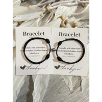 Gelang Couple Magnet Polos ( Tali Korea 2mm Hitam+Magnet Anti Air)
