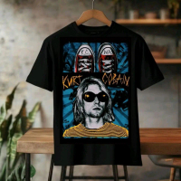 Kaos Keren dengan Sablon DTF Raster Bahan Kaos Catton Combed 24 S Motif Kurt Cobain untuk Pria