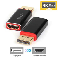 Video Converter High Resolution Stable Output Hot Swap 4K DP Male to HDMI-compatible Female Mini Adapter for Monitor